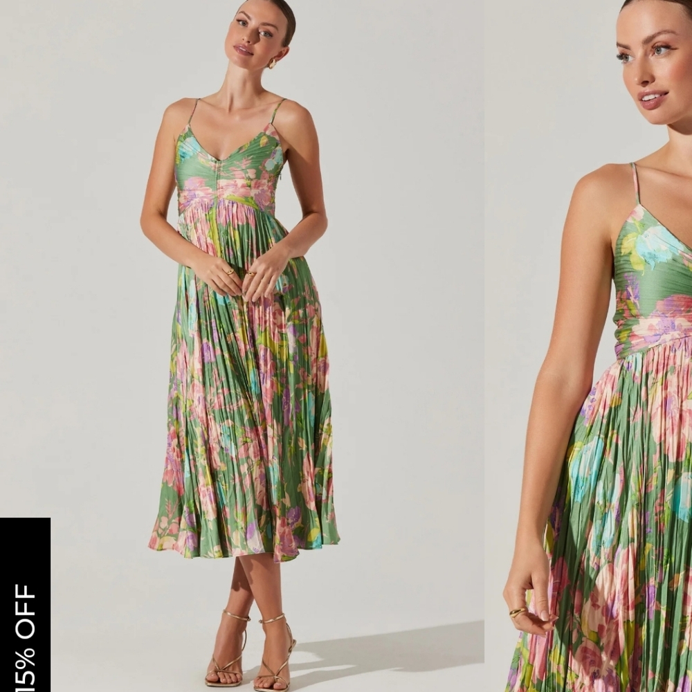 ASTR The Label maeve pleated midi dress